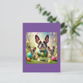 Französische Bulldogge Ostern French Bulldog Briefkaart (Staand voorkant)
