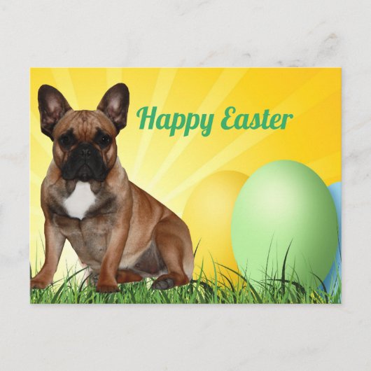 französische Bulldogge Ostern French Bulldog  Briefkaart (Voorkant)