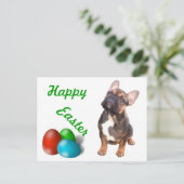 Französische Bulldogge Ostern French Bulldog Feestdagenkaart (Staand voorkant)