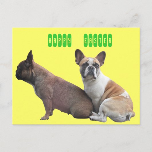 Französische Bulldogge Ostern French Bulldog Feestdagenkaart (Voorkant)