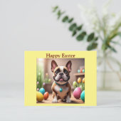 Französische Bulldogge Ostern French Bulldog Feestdagenkaart (Staand voorkant)