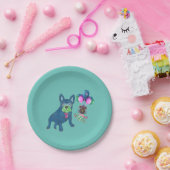 Französische Bulldogge Papierteller Papieren Bordje (Feest)