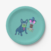 Französische Bulldogge Papierteller Papieren Bordje (Voorkant)