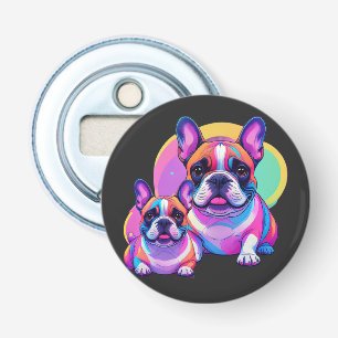 Französische Bulldogge Popart Franse Bulldog Button Flesopener