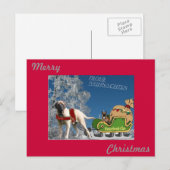Französische Bulldogge Postkarte Frohe Weihnachten Feestdagenkaart (Voorkant / Achterkant)