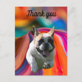 Französische Bulldogge Postkarte thank you Briefkaart (Voorkant)