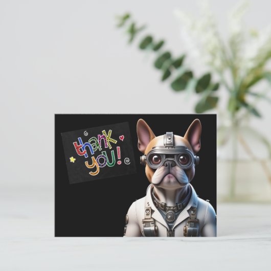 Französische Bulldogge Roboter Vatertag Briefkaart (Staand voorkant)