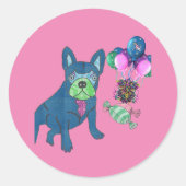 Französische-Bulldogge Runder Aufkleber Ronde Sticker (Voorkant)