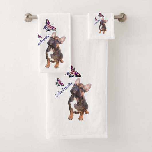 Französische Bulldogge Schmetterling  Bulldog Bad Handdoek (Insitu)