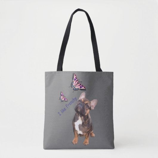 Französische Bulldogge Schmetterling  Bulldog Tote Bag (Voorkant)