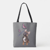Französische Bulldogge Schmetterling  Bulldog Tote Bag (Achterkant)