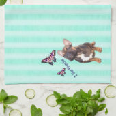 Französische Bulldogge Schmetterling French Bulldo Theedoek (Gevouwen)