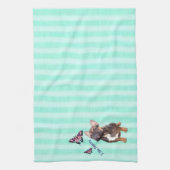 Französische Bulldogge Schmetterling French Bulldo Theedoek (Verticaal)