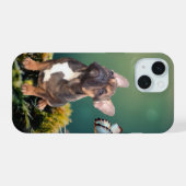 Französische Bulldogge Schmetterling iPhone 15 Case (Achterkant horizontaal)