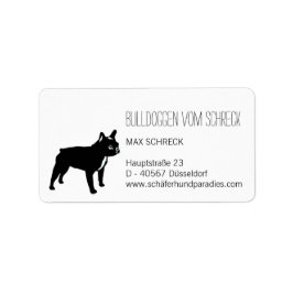 Französische Bulldogge schwarz Etiket