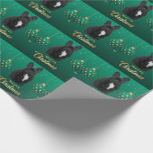 Französische Bulldogge schwarz French Bulldog Cadeaupapier (Hoek)