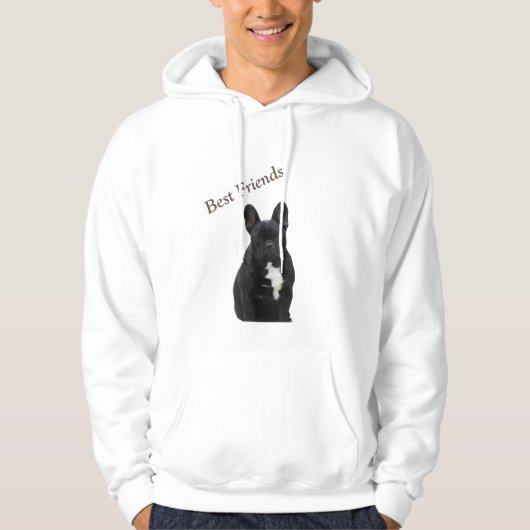 Französische Bulldogge schwarz French Bulldog Hoodie (Voorkant)