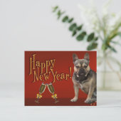  französische Bulldogge Sekt French Bulldog Briefkaart (Staand voorkant)