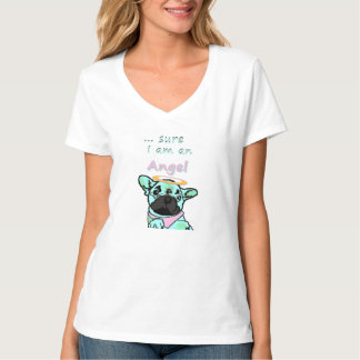 Französische Bulldogge Sicher Engel French Bulldog T-shirt