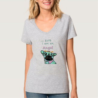 Französische Bulldogge Sicher Engel French Bulldog T-shirt