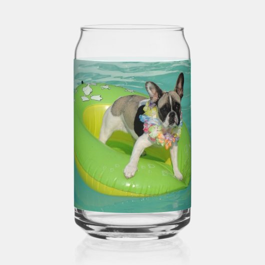 Französische Bulldogge Sommer French Bulldog Blikvorm Glas (Voorkant)