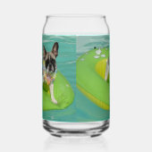 Französische Bulldogge Sommer French Bulldog Blikvorm Glas (Links)