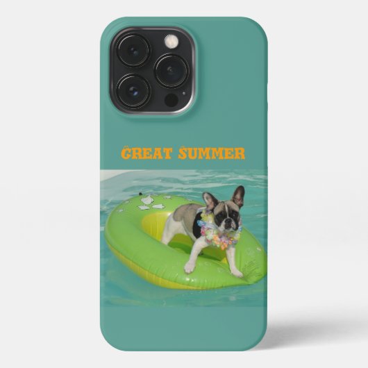 Französische Bulldogge Sommer French Bulldog iPhone Hoesje (Achterkant)