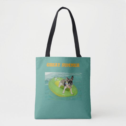 Französische Bulldogge Sommer French Bulldog Tote Bag (Voorkant)