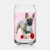 Französische Bulldogge Sprung French Bulldog Blikvorm Glas (Voorkant)