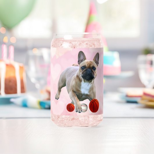 Französische Bulldogge Sprung French Bulldog Blikvorm Glas (Insitu (Verjaardag))
