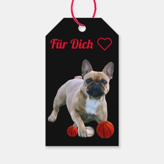 Französische Bulldogge Sprung French Bulldog Cadeaulabel (Voorkant)