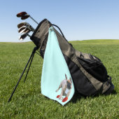 Französische Bulldogge Sprung French Bulldog  Golfhanddoek (Groen)