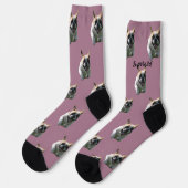 Französische Bulldogge Supergirl  Socken Sokken (Links)