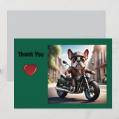 Französische Bulldogge thank you Motorrad Kaart (Voorkant / Achterkant)