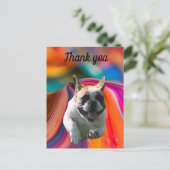 Französische Bulldogge thanks French Bulldog  Briefkaart (Staand voorkant)