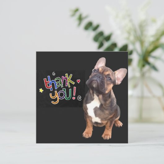Französische Bulldogge Thanks French Bulldog Kaart (Staand voorkant)