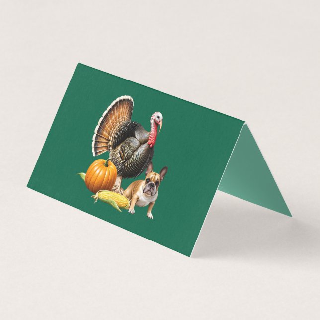 Französische Bulldogge Thanksgiving French Bulldog Kaart (Voorkant)