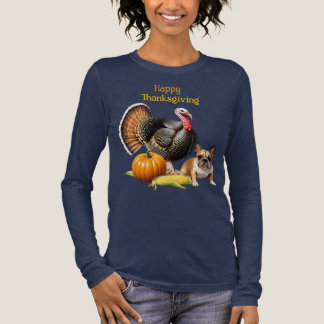 Französische Bulldogge Thanksgiving French Bulldog Tri-Blend Shirt