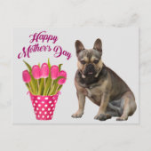 französische Bulldogge Tulpen French Bulldog Briefkaart (Voorkant)