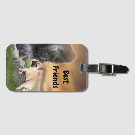 französische Bulldogge u. Gorilla Gepäckanhönger Bagagelabel (Voorkant (horizontaal))
