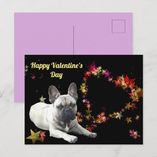 Französische Bulldogge Valentinstag French Bulldog Briefkaart (Voorkant / Achterkant)