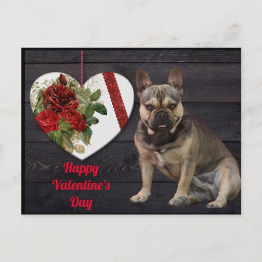 Französische Bulldogge Valentinstag French Bulldog Briefkaart (Voorkant)