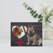 Französische Bulldogge Valentinstag French Bulldog Briefkaart (Staand voorkant)