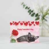 Französische Bulldogge Valentinstag French Bulldog Briefkaart (Staand voorkant)