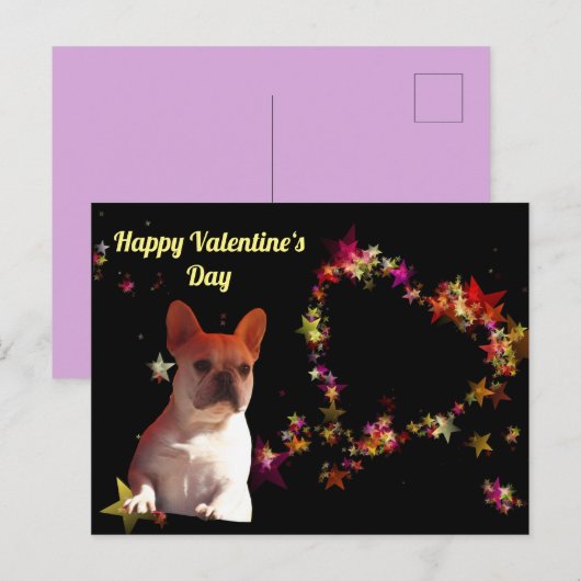 Französische Bulldogge Valentinstag French Bulldog Briefkaart (Voorkant / Achterkant)