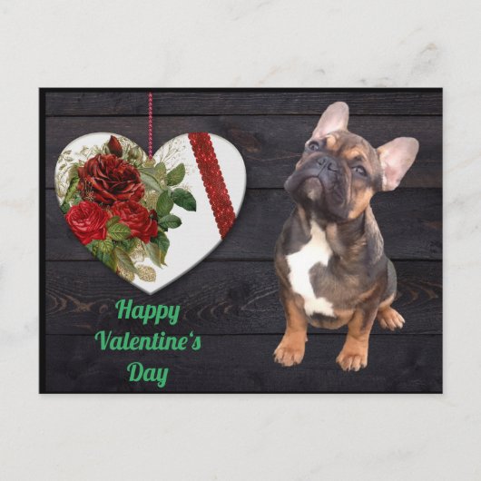 Französische Bulldogge Valentinstag French Bulldog Briefkaart (Voorkant)