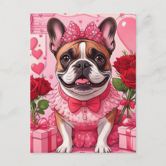 Französische Bulldogge Verliebt French Bulldog Briefkaart (Voorkant)