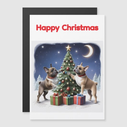 Französische Bulldogge Weihnachtsbaum Bulldog (Voorkant / Achterkant)