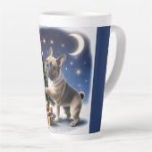 Französische Bulldogge Weihnachtsbaum Bulldog Latte Mok (Rechterhoek)