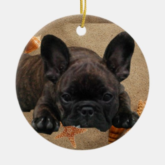 Französische Bulldogge Weihnachtsbaum Ornament (Voorkant)